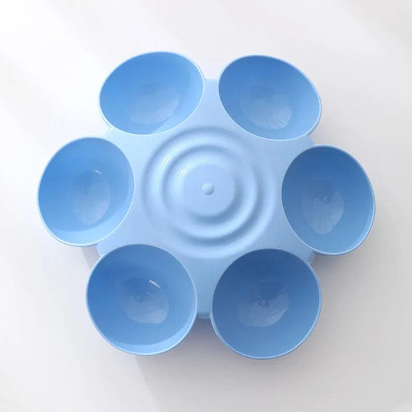 Planet Gates blue Six-in-one Dog Bowl Puppy Slow feeder Dog Bowl Cat Water Bottle flower-shaped cat Water feeding bowl Healthy Eating plate Pet ac