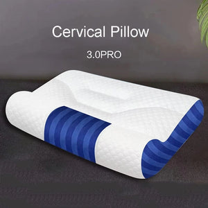 Planet Gates Blue Stripe / 50x30 cm Pillow for Neck Support, Cervical Pillow Cozy Sleeping, Ergonomic Contour Pillows, for Side Back Stomach Sleeper