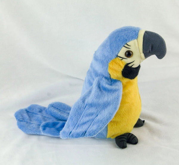 Planet Gates blue Talking Macaw Parrot Repeat What You Say Stuffed Animal Plush Toy Electronic Record Animated Bird Speaking Parrot Pet Plush Toys