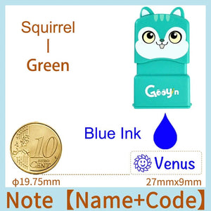 Planet Gates Blue Text---Green / CHINA Custom-Made Stamp Baby Boys Girls DIY Toys For Children Customized Sticker Name Seal Student Clothes Chapter No Fade Security 01