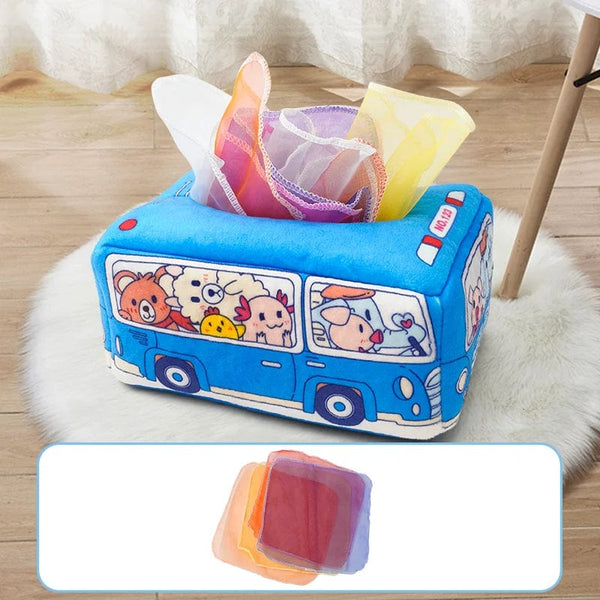 Planet Gates blue tissue box Baby Draw Paper Towel Tearing Tissue Box Baby Puzzle Early Education Montessori Children Cloth Toys
