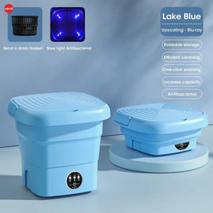 Planet Gates Blue / UK Folding Washing Machine Clothes Sock Barrel Washing Machine Centrifuge Mini Underwear Portable Washing Machine for Dehydration
