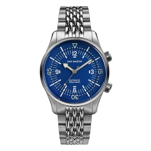 Planet Gates Blue V1 San Martin 39mm Leyenda Diver Watch NH35 Automatic Mechanical Movement AR Sapphire Luminous Waterproof 200m Watches SN0141W