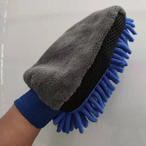 Planet Gates Blue Waterproof Car Wash Microfiber Chenille Gloves Thick Car Cleaning Mitt Wax Detailing Brush Auto Care Double-faced Glove