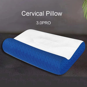 Planet Gates Blue White / 50x30 cm Pillow for Neck Support, Cervical Pillow Cozy Sleeping, Ergonomic Contour Pillows, for Side Back Stomach Sleeper