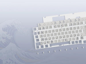 Planet Gates BLUE / White Switch womier SK80 Gasket Mounted Mechanical Keyboard  81 Key Gamer Keyboard 75% Hot Swap RGB Gaming Keyboard with Smart Display for PC