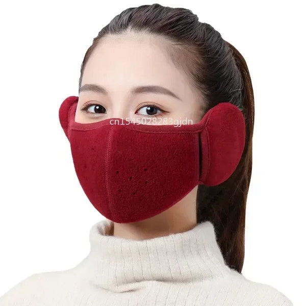 Planet Gates Blue Winter Unisex Breathable Holes Mask Cold-Proof Thermal Mask Earmuffs Two-In-One Wrap Band Ear Warmer Outdoor Riding Ear Muff