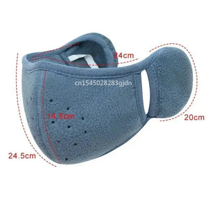 Planet Gates Blue Winter Unisex Breathable Holes Mask Cold-Proof Thermal Mask Earmuffs Two-In-One Wrap Band Ear Warmer Outdoor Riding Ear Muff