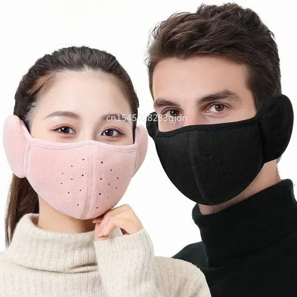 Planet Gates Blue Winter Unisex Breathable Holes Mask Cold-Proof Thermal Mask Earmuffs Two-In-One Wrap Band Ear Warmer Outdoor Riding Ear Muff