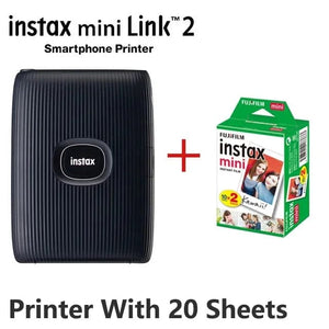 Planet Gates Blue With 20 Sheets Original Fujifilm Instax Mini Link 2 Printer Instax Photo Camera Printers For Smart Phone App Film Machine New Fujifilm Camera