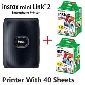 Planet Gates Blue With 40 Sheets Original Fujifilm Instax Mini Link 2 Printer Instax Photo Camera Printers For Smart Phone App Film Machine New Fujifilm Camera