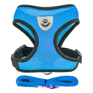 Planet Gates Blue / XL(6-7.5 kg) Cat Harness Vest Walking Lead Leash For Puppy Dogs Collar Polyester Adjustable Mesh Dog Harness For Small Medium Pet Accessories