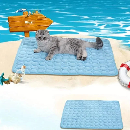 Planet Gates Blue / XS-40x30cm Dogs Self Cooling Mat Pet Cat Cooling Mat And Sleeping Pad For Pets Summer Cool Pads Blanket Washable Ice Silk Breathable Mat