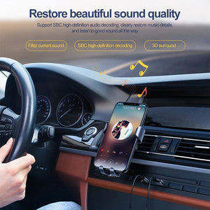 Planet Gates Bluetooth 5.0 AUX Car Adapter USB To 3.5mm Jack Dongle Cable Handfree Car Kit Wireless Car Bluetooth Transmitter Receiver