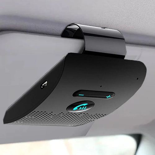 Planet Gates Bluetooth 5.0 / CHINA Bluetooth 5.0 Handsfree Car Kit Hifi Speaker 2W Wireless Audio Receiver MP3 Music Player Noise Cancelling Sun Visor Clip