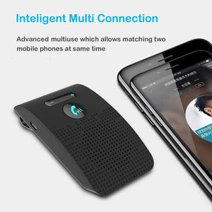 Planet Gates Bluetooth 5.0 Handsfree Car Kit Hifi Speaker 2W Wireless Audio Receiver MP3 Music Player Noise Cancelling Sun Visor Clip