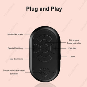 Planet Gates Bluetooth-compatible Wireless Remote Control Phone Selfie Video Controller For Android Ios Remote Button Rechargeable Type-C