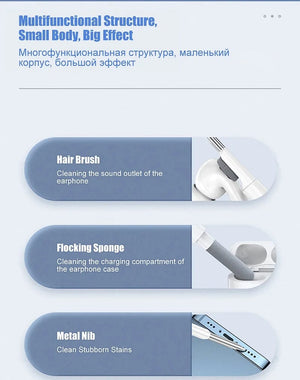 Planet Gates Bluetooth Earphones Cleaning Tool for Airpods Pro 3 2 1 Durable Earbuds Case Cleaner Kit Clean Brush Pen for Xiaomi Airdots 3Pro