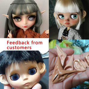 Planet Gates blyth doll icy toy ears toy white natural tan dark and super black skin, only ears no doll
