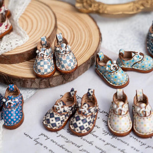 Planet Gates Blythe Baby Shoes Mini Toy Accessories OB22 Shoes Checker Shoes Small Cloth UFDOLL Mini Body OB24 Handmade Cowhide Shoes