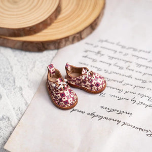 Planet Gates Blythe Baby Shoes Mini Toy Accessories OB22 Shoes Checker Shoes Small Cloth UFDOLL Mini Body OB24 Handmade Cowhide Shoes