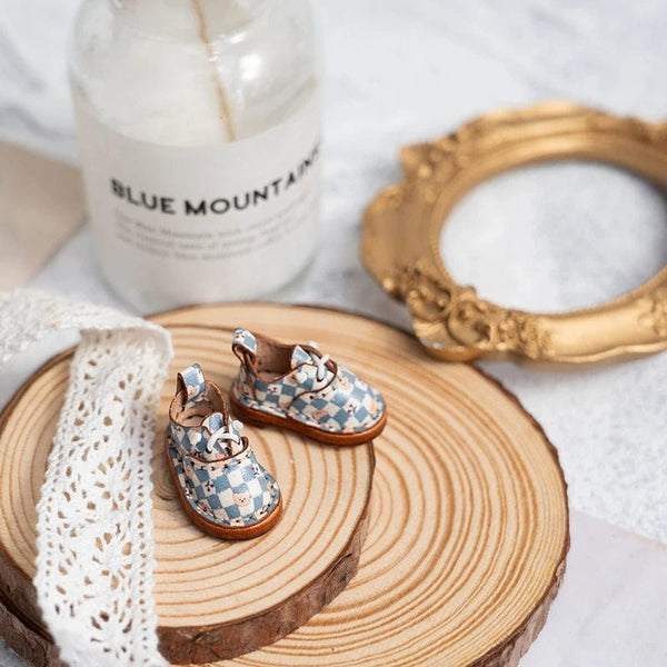 Planet Gates Blythe Baby Shoes Mini Toy Accessories OB22 Shoes Checker Shoes Small Cloth UFDOLL Mini Body OB24 Handmade Cowhide Shoes