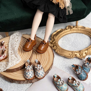 Planet Gates Blythe Baby Shoes Mini Toy Accessories OB22 Shoes Checker Shoes Small Cloth UFDOLL Mini Body OB24 Handmade Cowhide Shoes