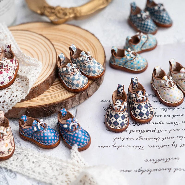 Planet Gates Blythe Baby Shoes Mini Toy Accessories OB22 Shoes Checker Shoes Small Cloth UFDOLL Mini Body OB24 Handmade Cowhide Shoes