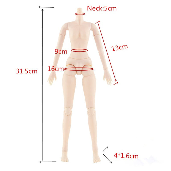Planet Gates Body A 14'' Nude Baby Body with Multi-joint for 36cm Doll 1/4 Accessories Toys for Girls