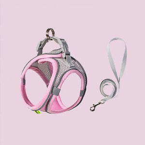 Planet Gates Body Shape Fitting Pet Vest Breathable Mesh Reflective Pet Vest Harness with Leash Adjustable Buckle for Small Dog Puppy for Pet