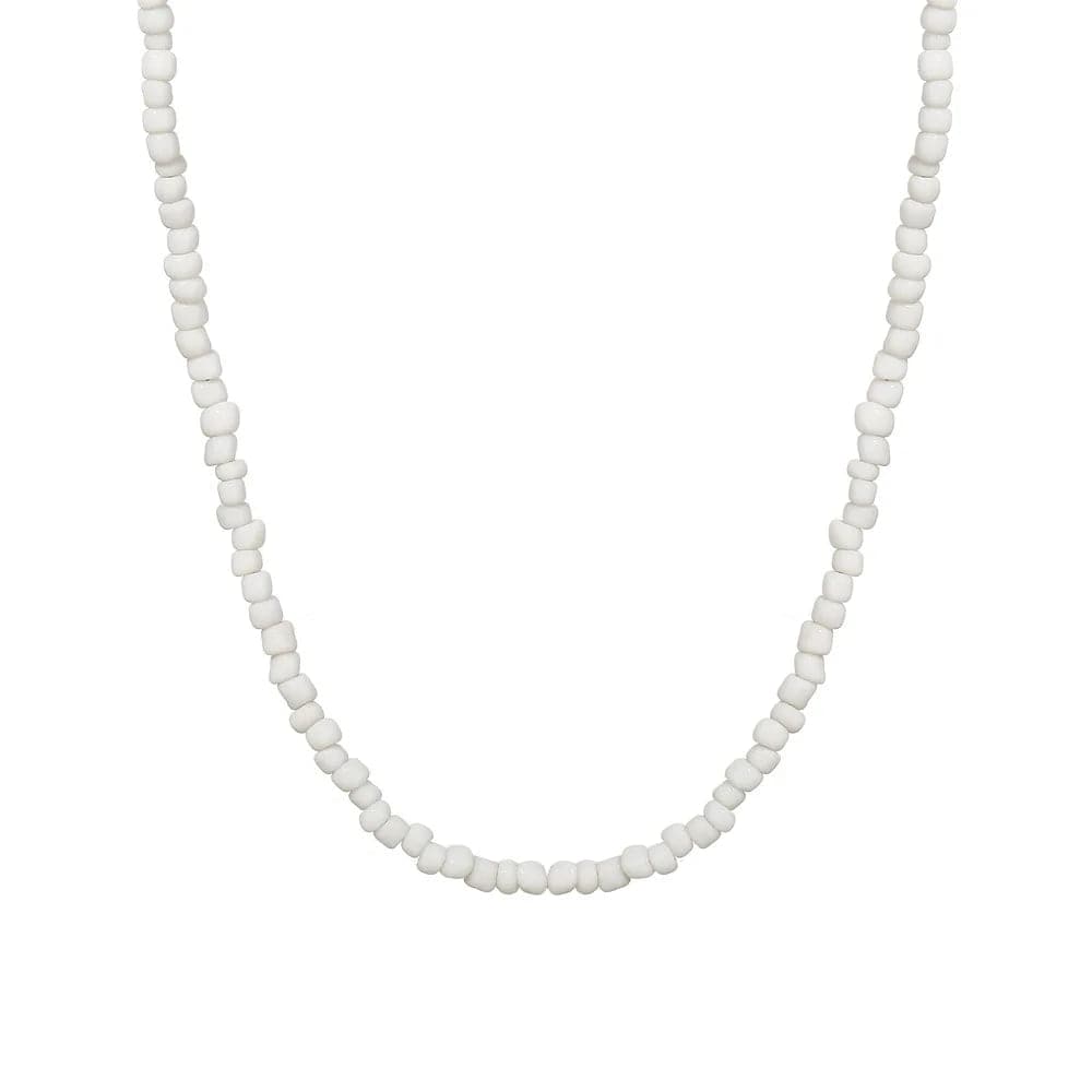 Planet Gates Bohemia White Color Acrylic Bead Choker Necklace For Women Vintage Chain Neckace Fashion Jewelry Wholesale