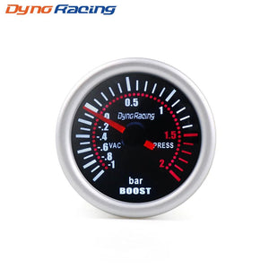 Planet Gates Boost gauge BAR Dynoracing 2" 52mm Smoke lens Boost gauge bar psi Vacuum Water temp Oil temp Oil press Voltmeter Fuel level Tachometer rpm gauge