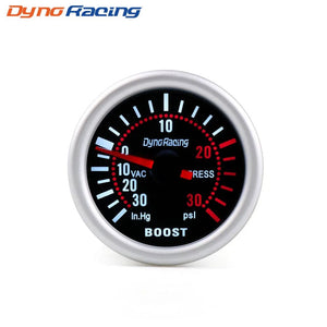 Planet Gates Boost gauge PSI Dynoracing 2" 52mm Smoke lens Boost gauge bar psi Vacuum Water temp Oil temp Oil press Voltmeter Fuel level Tachometer rpm gauge