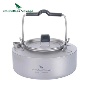 Planet Gates Boundless Voyage Titanium 700/1000ml Tea Kettle with Folding Handle Outdoor Camping Cookware Ultralight Portable Teapot