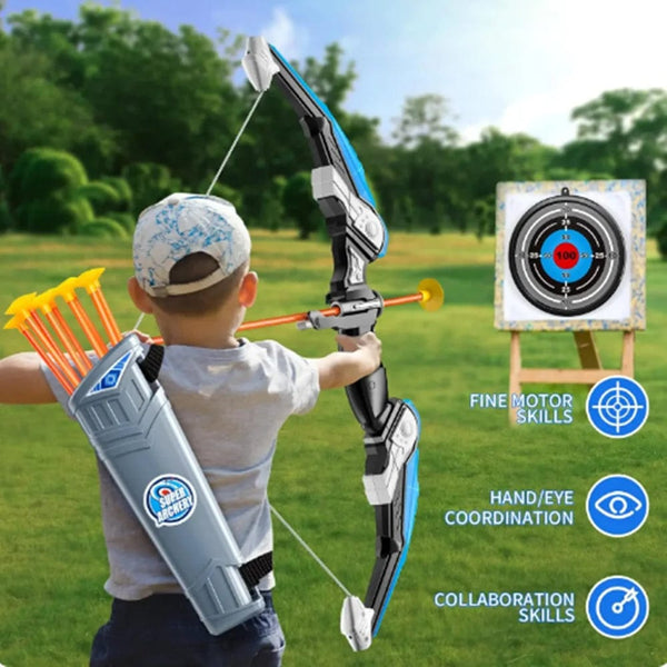 Planet Gates Bow And Arrows For Children Kids Archery Bow Practice Recurve Bow Outdoor Sports Game Hunting Shooting Toy Boys Gift Bow Kit Set