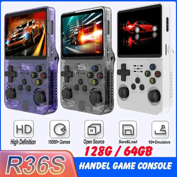 Planet Gates BOYHOM 128GB R36S Retro Handheld Game Console Linux System 3.5 Inch IPS Screen Portable Pocket Video Game Player 64GB Kids Gift