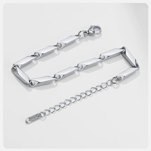 Planet Gates BR-1198S Vnox Mens Geometric Rhombus Chain Bracelet,Casual Stainless Steel Metal Links Wristband, Length Adjustable