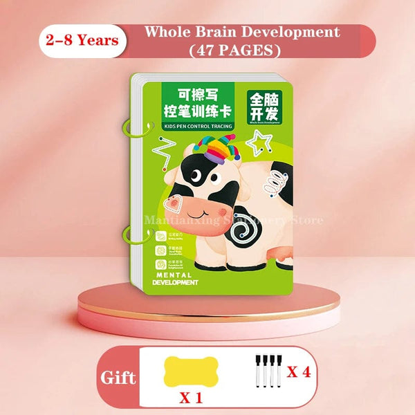 Planet Gates Brain development Magical Tracing Workbook Control Training Book Reusable Magic Practice Copybook Children Montessori Drawing Education Stationery