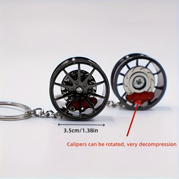 Planet Gates Brake 360 rotating car keychain pendant, creative car keychain decoration, a unique gift for car lovers