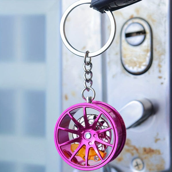 Planet Gates Brake 360 rotating car keychain pendant, creative car keychain decoration, a unique gift for car lovers