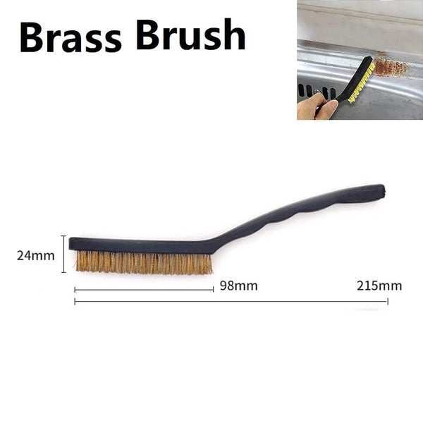 Planet Gates Brass 1PC Mini Wire Brushes Brass Nylon Steel Brushes Micro Rusts Remover Paint Remove Metal Scrubbing Polishing Burring Hand Tools