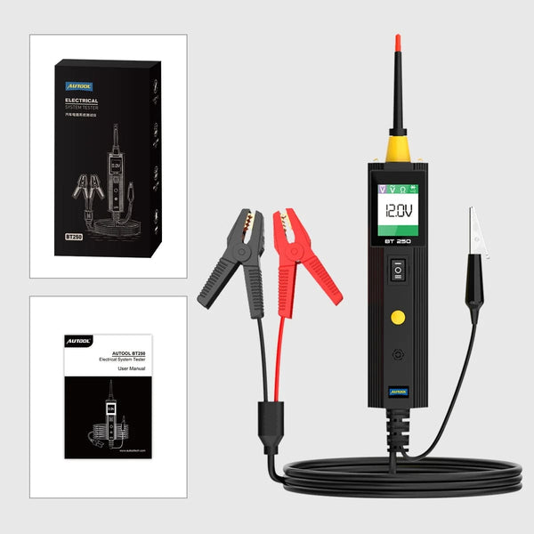 Planet Gates brazil AUTOOL BT250 Circuit Tester Powerscan 6-30V Automative Power Probe Kit LED Display Voltage Polarity Locator Diagnostic Tool
