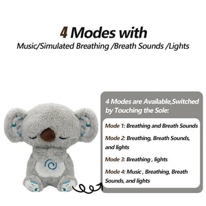 Planet Gates Breathing Bear Baby Soothing Otter Plush Doll Toy Baby Kids Soothing Music Baby Sleeping Companion Sound and Light Doll Toy Gift