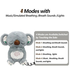 Planet Gates Breathing Bear Baby Soothing Otter Plush Doll Toy Baby Kids Soothing Music Baby Sleeping Companion Sound and Light Doll Toy Gift