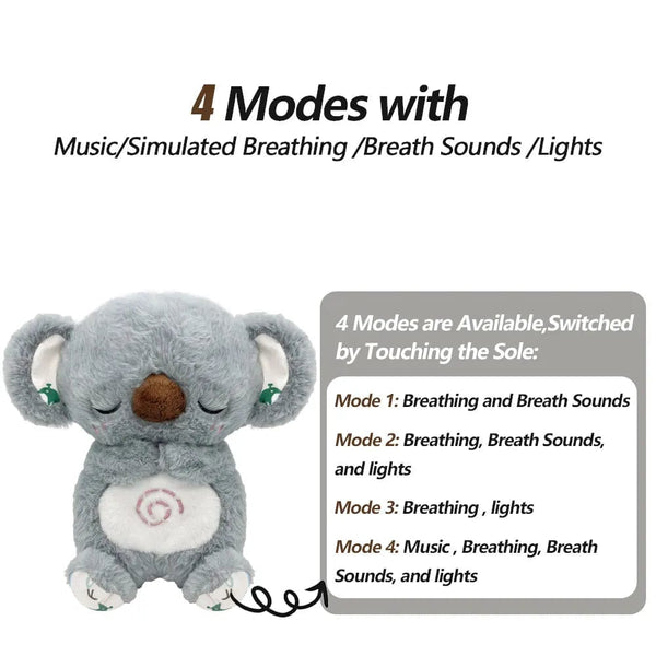 Planet Gates Breathing Bear Baby Soothing Otter Plush Doll Toy Baby Kids Soothing Music Baby Sleeping Companion Sound and Light Doll Toy Gift