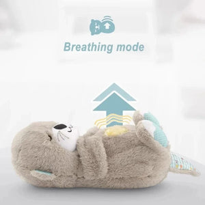 Planet Gates Breathing Bear Baby Soothing Otter Plush Doll Toy Baby Kids Soothing Music Baby Sleeping Companion Sound and Light Doll Toy Gift