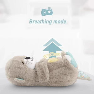 Planet Gates Breathing Bear Baby Soothing Otter Plush Doll Toy Baby Kids Soothing Music Baby Sleeping Companion Sound and Light Doll Toy Gift