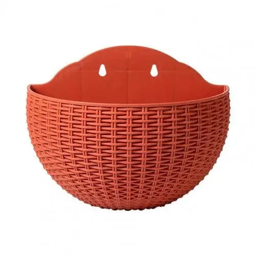 Planet Gates Brick Red / 21x16.5cm Flower Pot Exquisite Wall-mounted Plastic Wall Hanging Basket Flowerpot for Outdoor Garden Balcony Planter Bucket Home Decor New