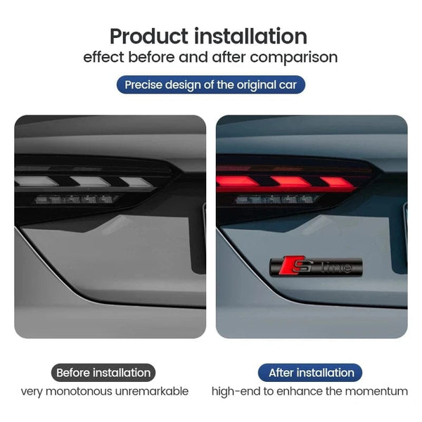 Planet Gates Bright Black 3D Metal Car S LINE Emblem Sticker Badge Decal Decoration For Audi Sline S6 S7 SQ5 SQ7 A3 A4 A5 A6 A7 A8L Q3 Q4 Q5 Q6 Q7 Q8 TT