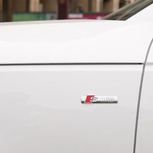 Planet Gates Bright Black 3D Metal Car S LINE Emblem Sticker Badge Decal Decoration For Audi Sline S6 S7 SQ5 SQ7 A3 A4 A5 A6 A7 A8L Q3 Q4 Q5 Q6 Q7 Q8 TT